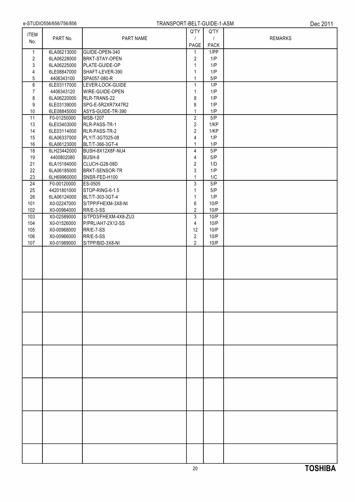 TOSHIBA e-STUDIO 556 656 756 856 Parts List Manual-6